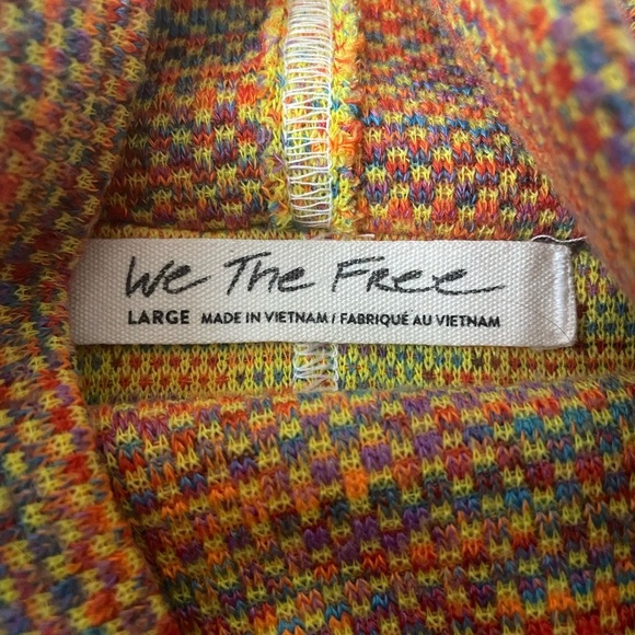 Free People Sunny Days Orange Turtleneck Sweater Top. Size L - Picture 3 of 8